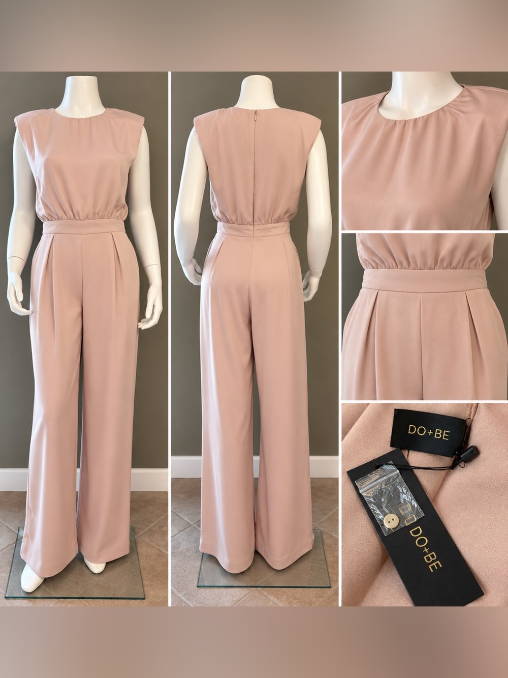 DO+BE Tan Sleeveless Wide-Leg Jumpsuit